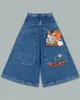 Jnco baggy y2k da uomo tasche hip hop pantaloni blu vintage denim harajuku pantaloni ampi gotici skateboard f3