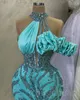 2023 April Aso Ebi Crystals Beaded Prom Dress Sequined Lace Mermaid Evening Formal Party Second Reception Birthday Engagement Gowns Dresses Robe De Soiree ZJ502