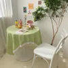 Table Cloth INS Korean Style Hipster Plaid Tablecloth Macarons Color Girl's Heart Lace Side Dining Cushion Tea Picnic