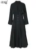 Women's Trench Coats IEQJ Vintage Luxury Coat For Women Spliced Jacquard Linen Cotton Midlength Long Sleeve Fashion Windbreaker 3WQ2328 230421