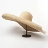 Chapeaux à larges bords Printemps et été Grand chapeau de paille Lafite à dessus plat Forme concave Tourisme Crème solaire le long du