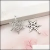 Charms Mixed Christmas Snowflake Pendants Fit For Necklace Armband Smycken som gör DIY handgjorda antika Sier -tillbehör C3 Drop Del Otoqe