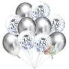 Parti dekorasyonu 10pcs 12inch süper krom metalik lateks balonlar doğum günü konfeti balon 18 30 40 50 60. Yıl Düğün