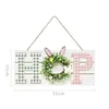 Party Decoration Rustic Wooden Hanging Easter Front Door Wreaths Decorations For Home Wall Porch Farmhouse Spring Summer Decor