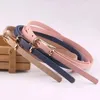 Cinture Donna Ecopelle Colore caramella Cintura sottile e sottile Cintura regolabile Cintura per abito Design di lusso Accessori moda