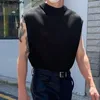 Men s tank tops incerun mesh fast color turtleneck ärmlös sexig transparenta västar streetwear 2023 modekläder s 5xl 230421