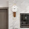 Horloges murales moderne simple horloge salon luxe créatif nordique bois massif mécanisme chinois reloj pared décoration de la maison