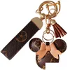 Keychains lanyards muis ontwerpauto sleutelhanger voorstander van bloemtas hanger charme sieraden sleutelhanger houder voor mannen cadeau mode pu lederen dhhqk