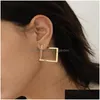 Stud Retro Minimalist Square Earrings Irregar Stud Earring New Exaggerated Cold Wind Fashion For Women Opening Accessories D Dhgarden Otqpv