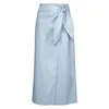 Jupes en cuir demi-taille haute pour femmes Aword Retro Lace Up Wrap Style 230420