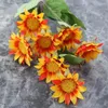 Fleurs décoratives 7 têtes Mini bouquet de tournesol fleur de soie haute qualité artificielle maison jardin fête mariage décoration bricolage