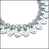 Link Chain Sterling Sier 925 Classic Fashion Heart Card Ladies Bracelet Jewelry Holiday Gift 200925 Drop Delivery Bracelets Otff6