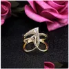 Band Rings Huitan Luxury Irregar Magical Witch Ring Super Cool Accessories Gadget Golden Twist Winding Women Jewelry Persona Dhgarden OTC8Y