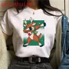 女性のTシャツ女性サンタクロースメリークリスマスシャツトナカイナビダッドTシャツガールハラジュク半袖ティーメス90S服Tシャツ