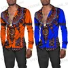 Men's Casual Shirts Fashion African Print Men's Short/Long Sleeve Shirts Ethnic Style Turn-down Collar Buttoned Tops Primitive Tribal Couple Clothes T231121