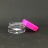 3gram mini frascos vazios de plástico transparente tampa rosa quente 3ml tamanho de viagem para creme cosmético sombra de olho unhas em pó jóias afvnj