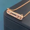 Ketten Top Qualität Voll Pave Zirkonia Schiebe Halskette Rose Gold Farbe Schlüsselbein Kette Für Frauen Mode Schmuck