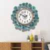 Wall Clocks European Household Round Clock Living Room Modern Creative Watches Entrance Silent Simple Home Decoration Blue