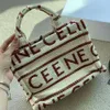 designer Cell handbag Vegetable basket shopping bag vacation photo hand woven Triumphal Arch Printed Stripe Letter Contrast One Shoulder Crossbody Tote Women ZW3E