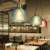 Pendant Lamps 5 Colours Vintage Glass Lights Retro With Edison Bulbs 110V/220V Hanglamp Lamparas Colgantes Lustre