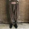 Pantalon pour hommes 20ss Kapital Hirata et Hiro Pantalon décontracté marron foncé Corduroy Ceinture élastique en vrac Travail effilé