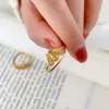 Cluster Rings 316L Stainless Steel Cute Bee Butterfly Hollow Lotus Ring For Women Girls Jewelry Birthday Gifts