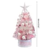 Décorations de Noël Décorations de Noël de bureau DIY Mini arbre de Noël avec lumières et ornements Boules de Noël T5EF 231120