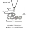 Hangertjes kettingen THE BLING KING Aangepaste borstel Cursieve letter Naam Hanger Ketting Iced Out Bageutte Zirkonia Ketting Hiphop Sieraden 231121