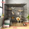 Cat Carriers Cages Villa Free Space Home Large Can Put Litter Box Indoor Luxury Multi-layer Cage House Dog