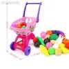 Kitchens Play Food Children Supermarket Shopping Trolley Cart Push Car Toys Pretend Set Educational For Girls Simulation Fruit Baby