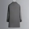 Men' Blends 2023 Winter Man Gray Black Cashmere Overcoat With Puff Detachable Vest Lining Design Thick Thermal Sheep Coat Male Outfits 231121