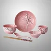 Piatti 6 pezzi Japandi Decor Set di stoviglie Kit cinese Cuffie decorative Stoviglie in melamina individuali