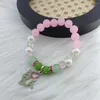 Strand, tamanho artesanal, tamanho de vidro colorido de tamanho personalizável letra charme de mulheres pulseiras de pulseira de pulseira de pulseira