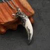 Pendant Necklaces Punk Hip-Hop Retro Baroque Domineering Wolf Men'S Necklace Personality Dog Tooth Stainless Steel Sweater Chain