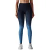 Pantalons pour femmes sans couture tricot bonbons dégradé serré hauteur taille ascenseur hanche yoga exercice fitness pour les femmes