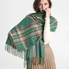 Scarves Luxury Thick Warm Winter Scarf Design Brand Print Women Cashmere Pashmina Shawl Lady Wrap Tassel Scarves Knitted Foulard Blanket 231120