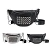 Sacs de taille en cuir sac mode Fanny Pack femmes ceinture femmes strass PU messager épaule poitrine Pochete Homem couleur Pure