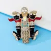 Brooches CINDY XIANG Skull Man Riding A Motorcycle Brooch Funny Rhinestone Human Skeleton Pin Creative Design Fashion Jewelry