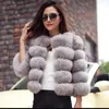 Fourrure Femme Fausse Fourrure HJQJLJLS hiver mode femmes fausse fourrure manteau femme noir élégant moelleux épais chaud artificiel fourrure de renard veste vêtements d'extérieur 231121