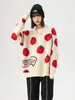 Damestruien Dames Cartoon Gedrukt Kawaii Herfst Winter Mode O-hals Truien met lange mouwen Tops Losse casual gebreide trui Y2K