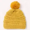 Hattar 2023 Spädbarn Baby Boys Girls Sticked Beanie Pompom Turban Winter Warm Hat With Hairball Children's Pullover Cap