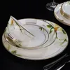 Set di stoviglie Ceramica di Jingdezhen 58 Testa Bone China Stoviglie Ciotola Bistecca Piatti Completo Regali Phnom Penh