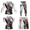 Heren Trainingspakken Merk Cody Lundin Mannen Compressie Fitness Sportkleding Trainingspak Lange Mouw Bjj Rash Guard T-shirt MMA Shorts Gym Sets