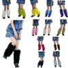 Ensemble de chaussettes en peluche pour femmes, style automne, ensemble de jambes en fausse fourrure pour chaussettes de mollet, ensemble de chaussettes à tube moyen jk, ensemble de bottes y2k