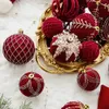 Christmas Decorations 4pcs red flocked tree decoration ball Year gift Noel navigation 2024 68cmocor 231121