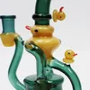 7.5" Colourful Duck Glass Bong Recycler Bong Tobacco Shisha Handmade with Bowl