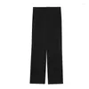 Pantalon Femme Kpop Girl Group Rose Streetwear Poches lâches Droite Femme Pantalon noir 2023 Été Casual Taille haute Femme Jambe large