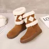 Designer boots, snow half boots, plush boots, lace up boots, high-quality women's half boots, classic brown black shoes, winter and autumn snow boots 01