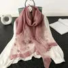 Halsdukar Live Supply Silk Wool Scarf Women's Spring and Autumn All-Match Thin Mulberry Brodered Cheongsam sjal