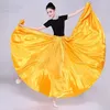 Stage Wear JustSaiyan Gypsy Longues Jupes Danseur Couleur Unie Violet Or Danse Satin Jupe Yi Et Ouïghour Costumes De Performance Tibétaine